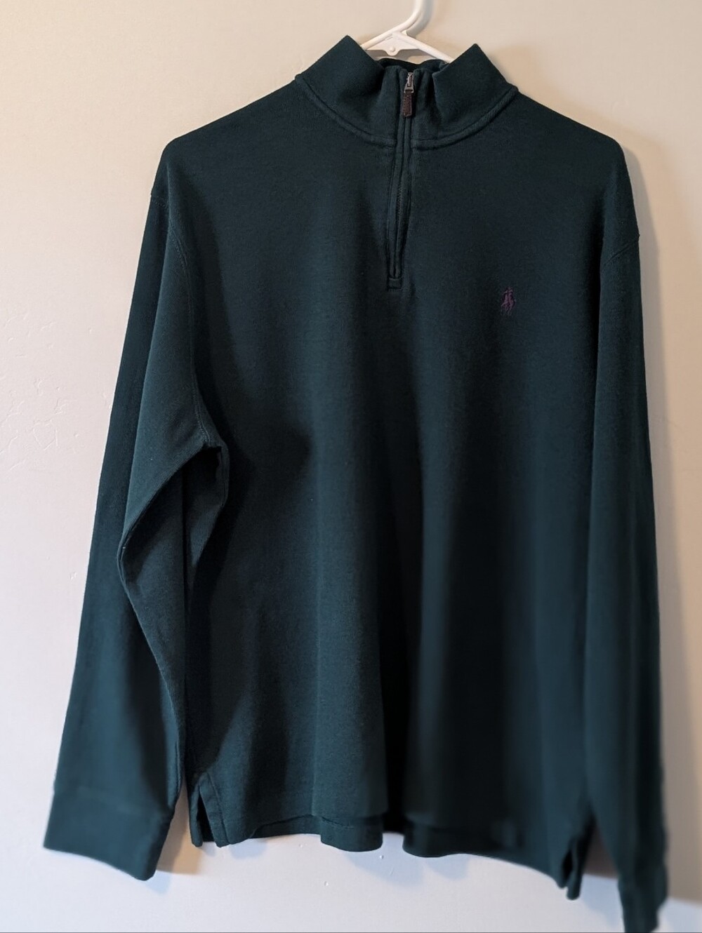Polo Ralph Lauren Dark Green Estate Rib Quarter Zip Sweater Large